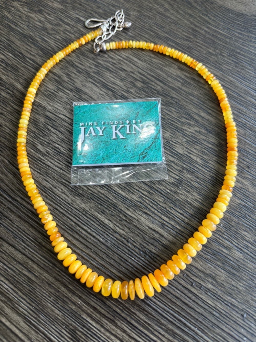 Jay King DTR Yellow Opal Nugget Necklace Sterling 17” + Ext Butterscotch